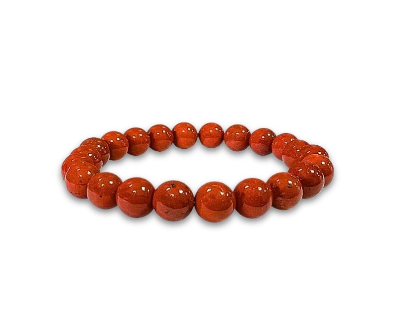 Perles de bracelet Jasper rouge - 8 mm